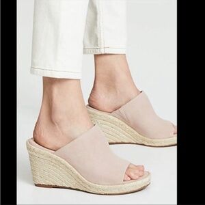Stuart Weitzman Wonda Espadrille Wedge Sandal Suede Nude Pink ( 8 1/2M)